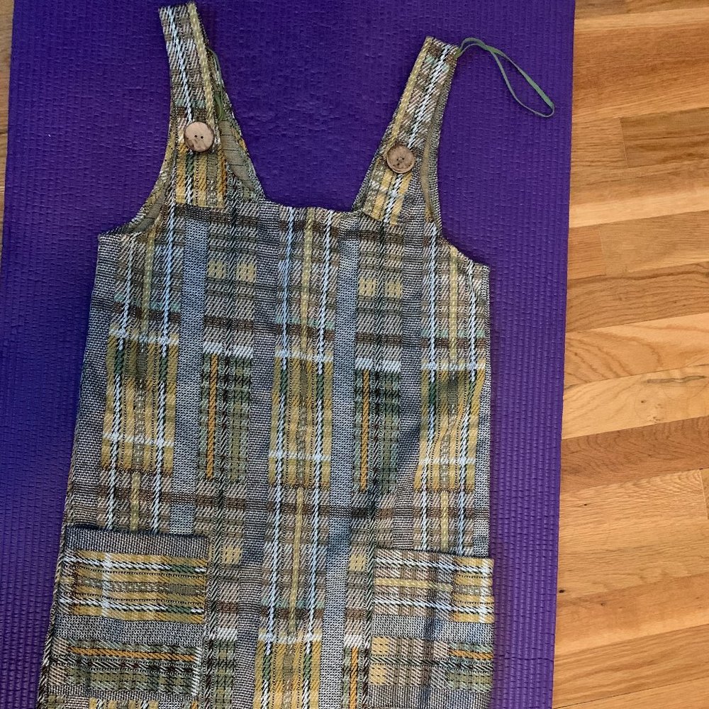 ZARA TWEED METALLIC PINAFORE WITH POCKETS SIZE M